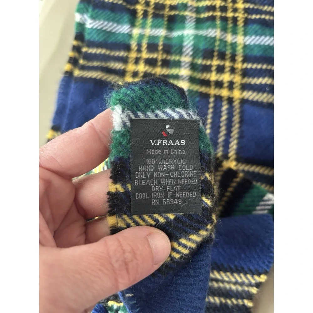 LOT/3‎ V. Fraas Women's Scarves Scarf Acrylic Fringe Winter Plaid Stripe Print